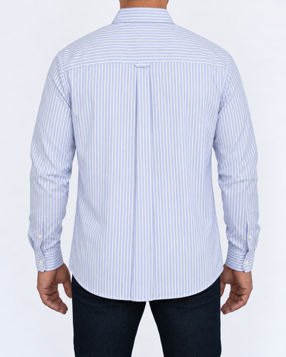 Camisa Hombre Moda Juvenil Modelo 2018 Azul Manga Larga