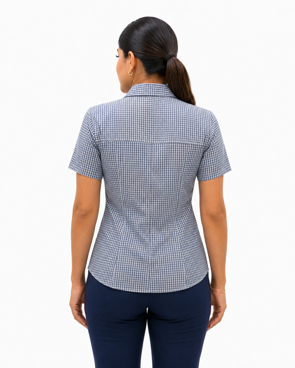 Blusa Manga Corta Modelo - 2014 Cuadros Negro