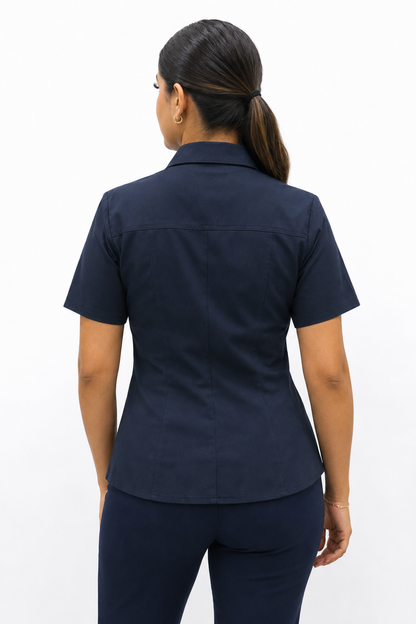Blusa Manga Corta Modelo - 100 Azul Marino
