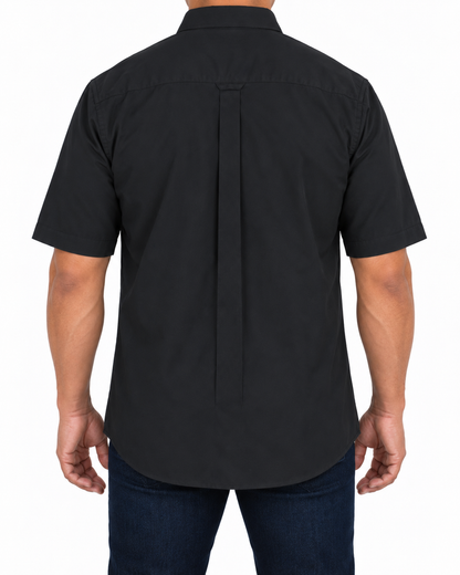 Camisa Hombre Moda Juvenil Modelo 100 Negro Manga Corta
