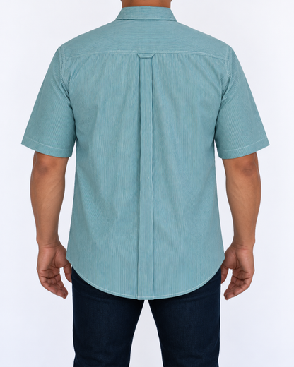 Camisa Hombre Moda Juvenil Modelo 2035 Verde Manga Corta