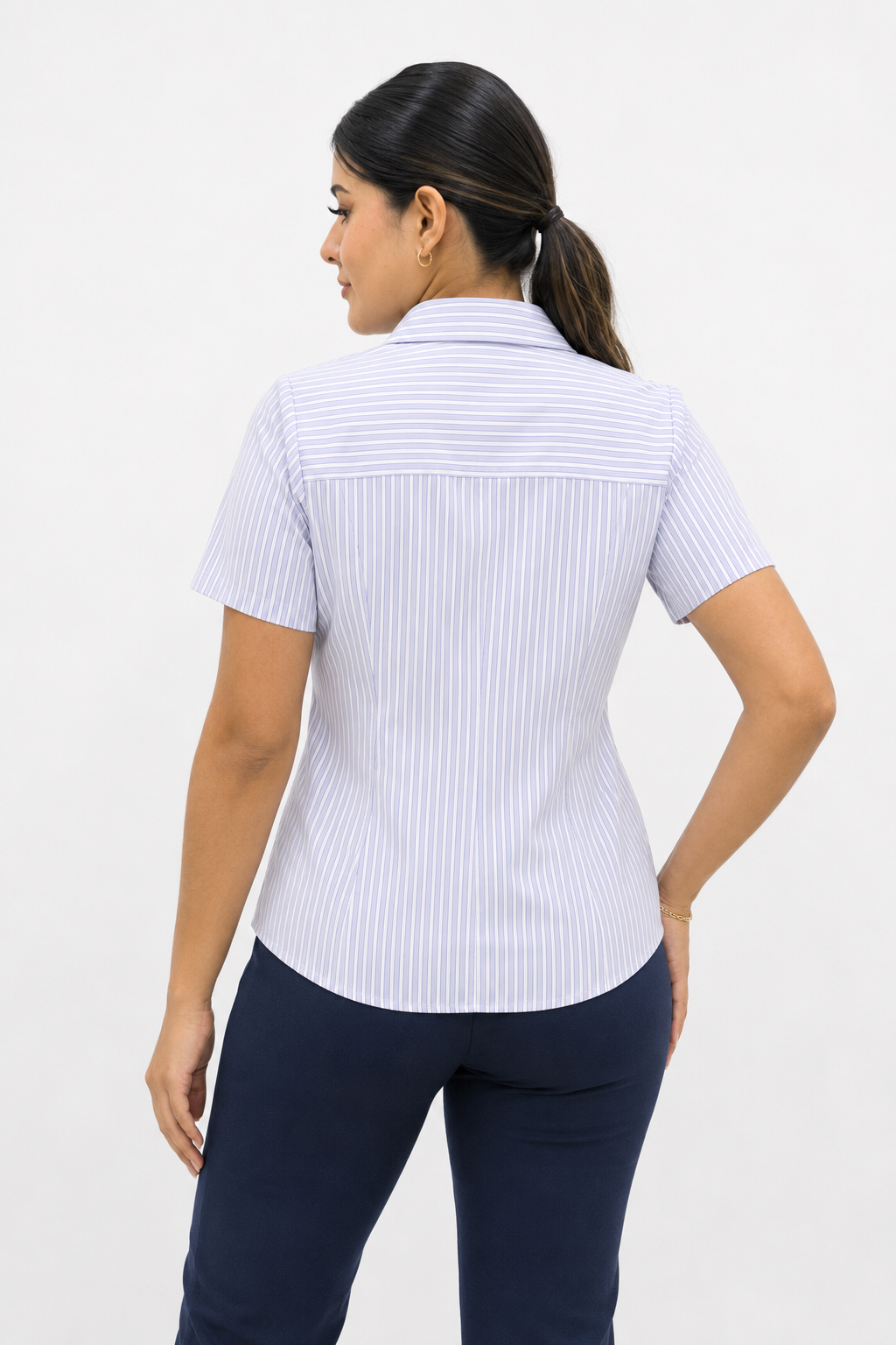 Blusa Manga Corta Modelo - 2018 Rayas Azul