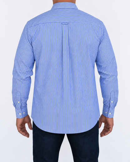 Camisa Hombre Moda Juvenil Modelo 2019 Azul Manga Larga