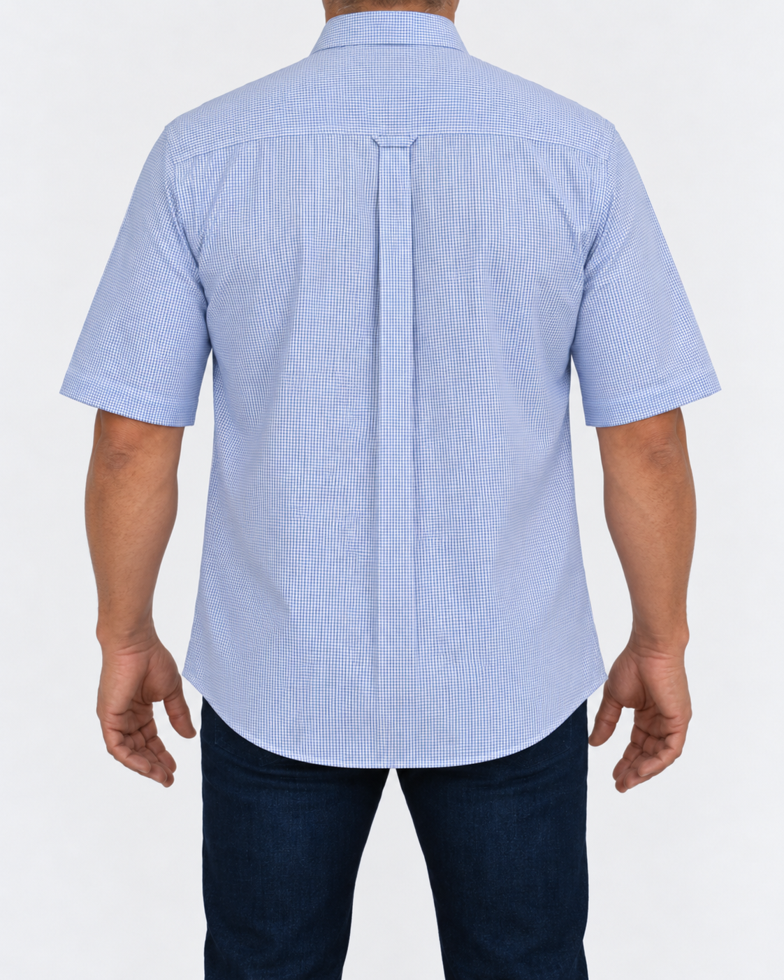Camisa Hombre Moda Juvenil Modelo 2031 Cuadros Azul Manga Corta