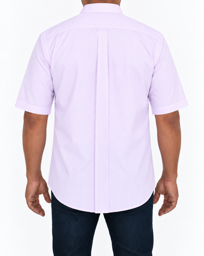 Camisa Hombre Moda Juvenil Modelo Isabella Lila Manga Corta
