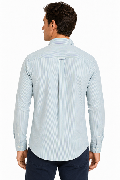 Camisa Hombre Moda Juvenil M774 Verde Manga Larga