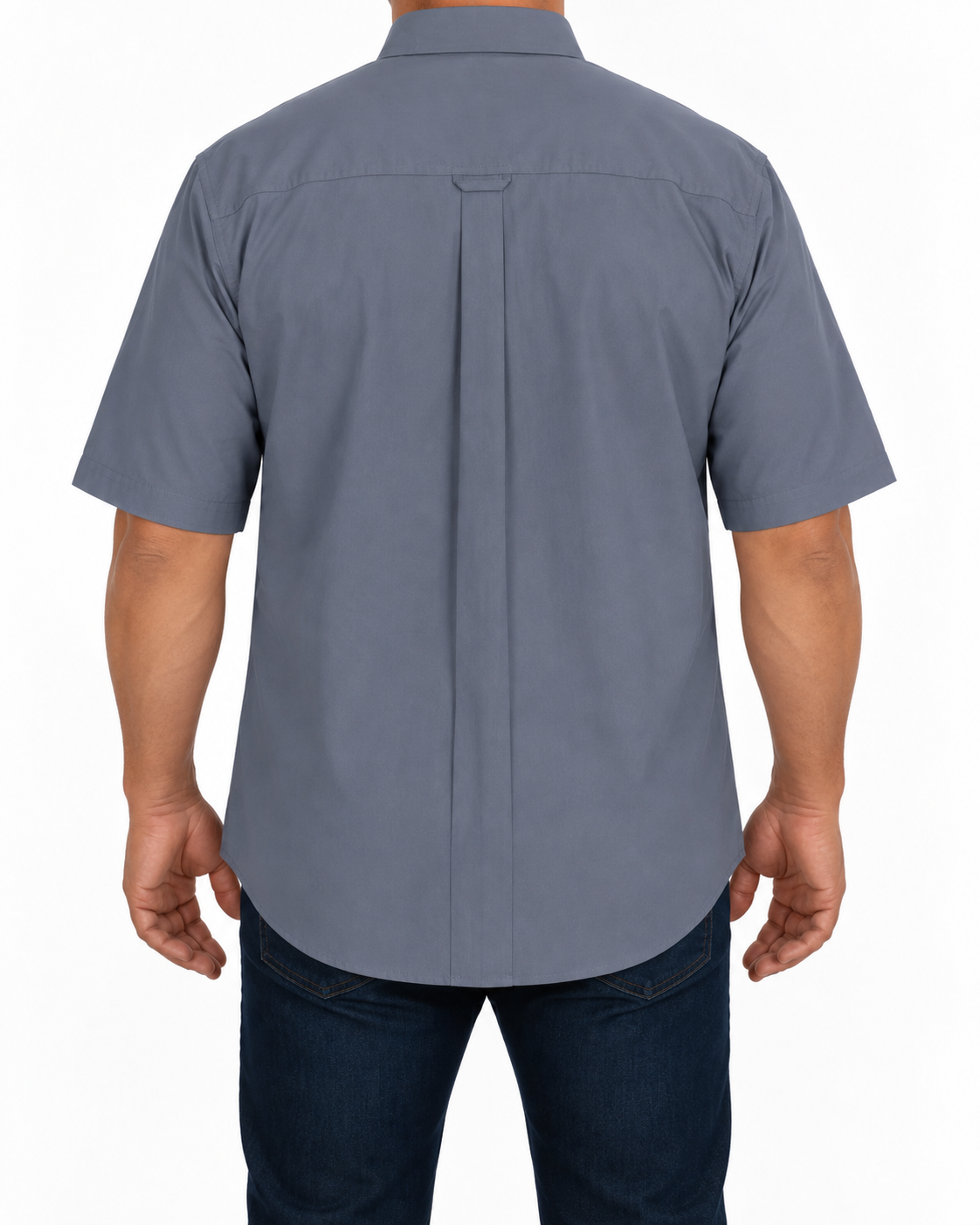 Camisa Hombre Moda Juvenil Modelo 100 Gris Oscuro Manga Corta