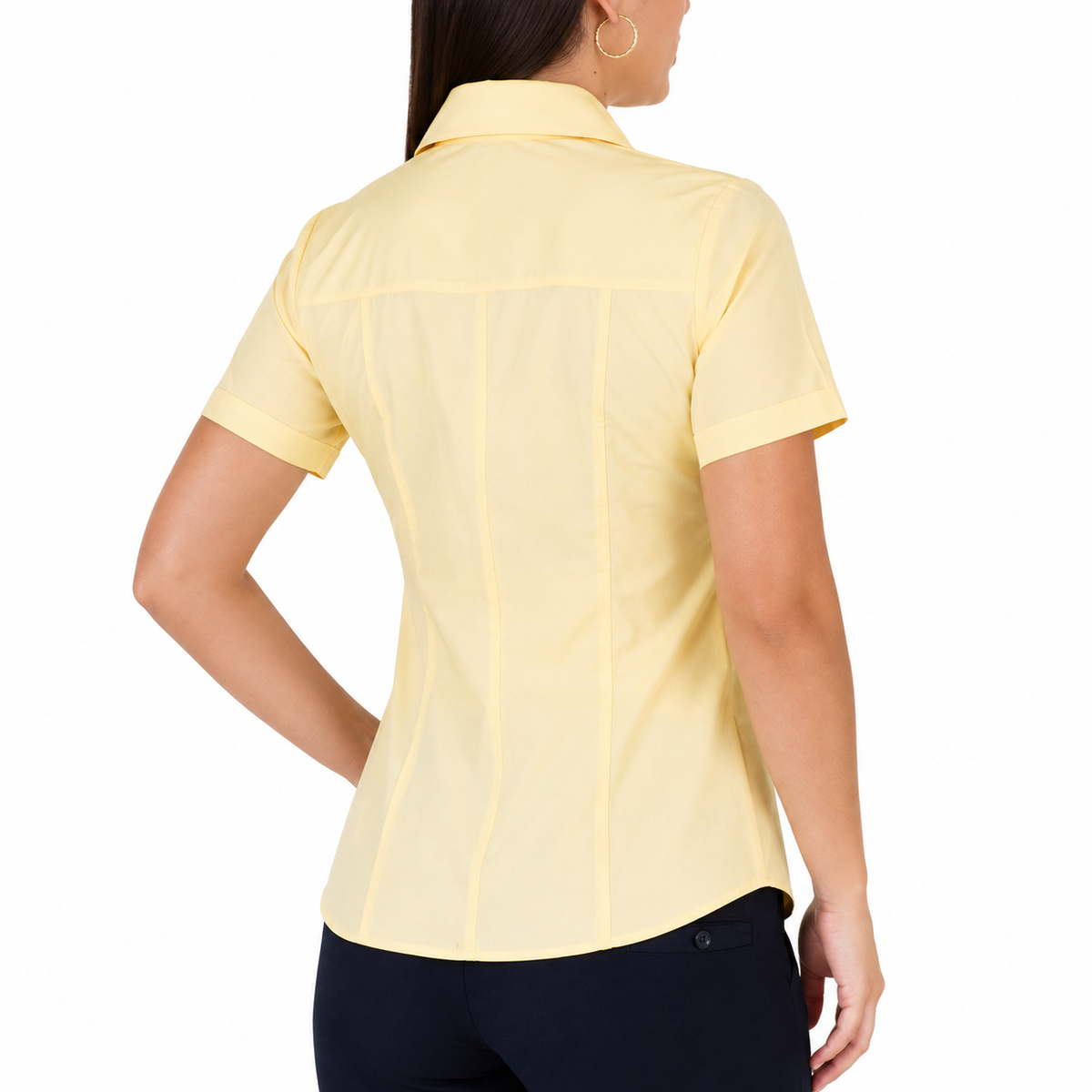 Blusa Manga Corta Modelo - 100 Amarillo Oxford