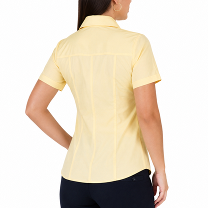 Blusa Manga Corta Modelo - 100 Amarillo Oxford