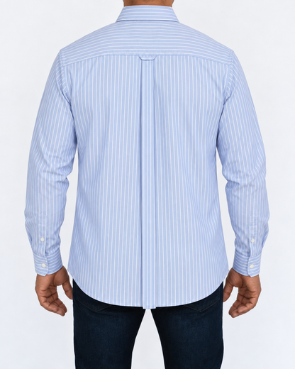 Camisa Hombre Moda Juvenil Modelo 2020 Azul Manga Larga