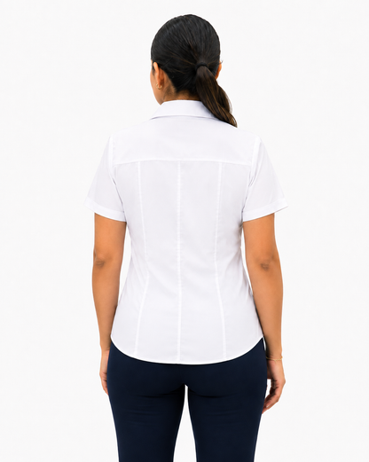 Blusa Manga Corta Modelo - 100 Blanco