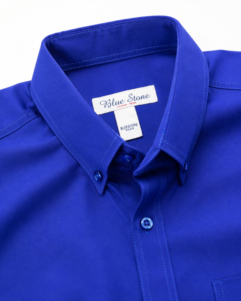 Camisa Hombre Moda Juvenil Modelo 100 Azul Rey Manga Larga