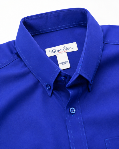 Camisa Hombre Moda Juvenil Modelo 100 Azul Rey Manga Larga