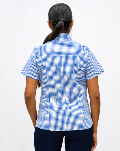 Blusa Manga Corta Modelo - 2033 Cuadros Azul
