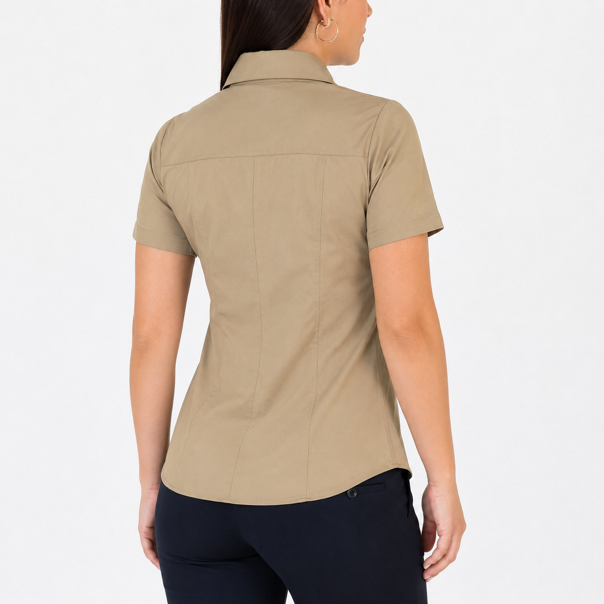 Blusa Manga Corta Modelo - 100 Caqui