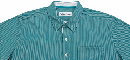 Camisa Hombre Moda Juvenil Modelo 2035 Verde Manga Corta