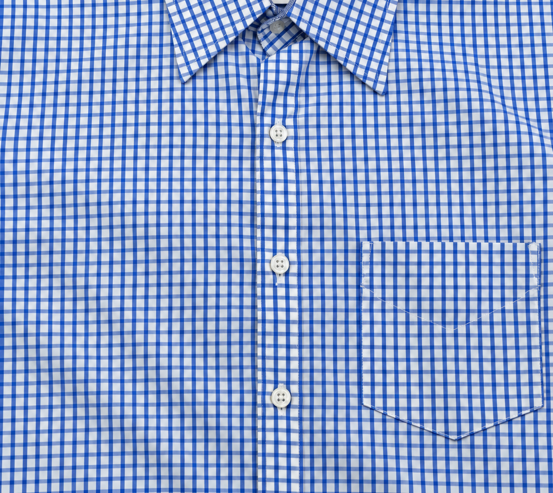 Camisa Hombre Moda Juvenil Modelo 2033 Cuadros Azul Manga Corta