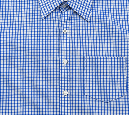 Camisa Hombre Moda Juvenil Modelo 2033 Cuadros Azul Manga Corta