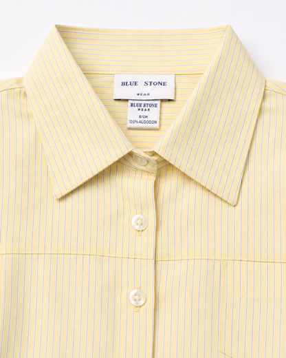 Blusa Manga Corta Modelo - 1552 Amarillo Rayas