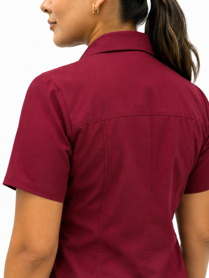 Blusa Manga Corta Modelo - 100 Rojo Quemado