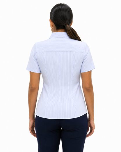 Blusa Manga Corta Modelo - Isabella Azul