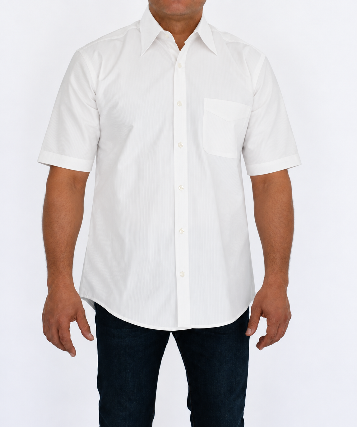 Camisa Hombre Moda Juvenil Modelo Isabella Blanco Manga Corta