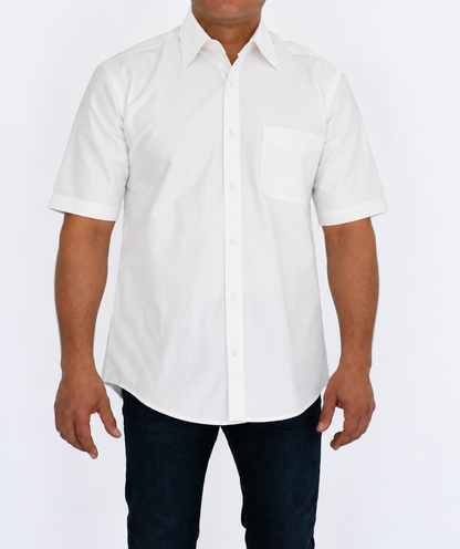 Camisa Hombre Moda Juvenil Modelo Isabella Blanco Manga Corta