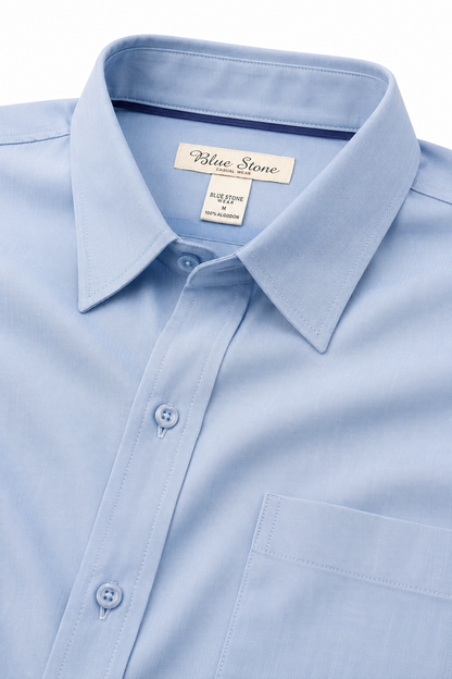 Camisa Hombre Moda Juvenil Toscana Azul Claro Manga Larga