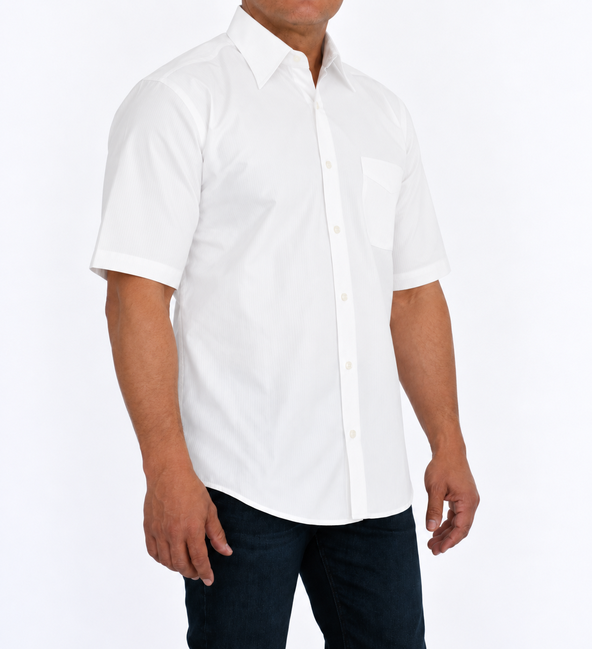 Camisa Hombre Moda Juvenil Modelo Isabella Blanco Manga Corta