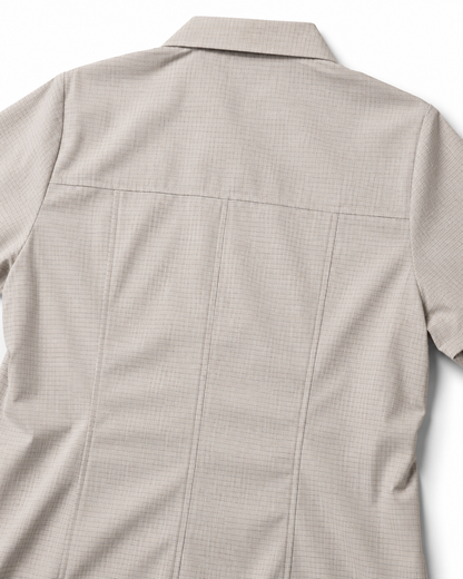 Blusa Manga Corta Modelo - 1526 Cuadros Gris