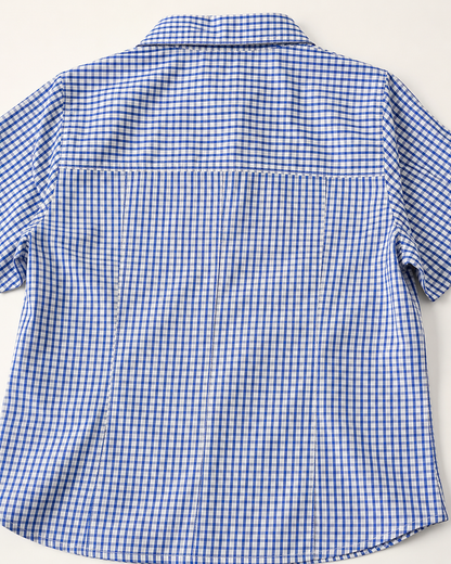 Blusa Manga Corta Modelo - 2033 Cuadros Azul