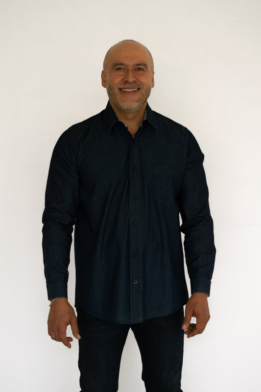Camisa Hombre Moda Juvenil Mezclilla Delgada