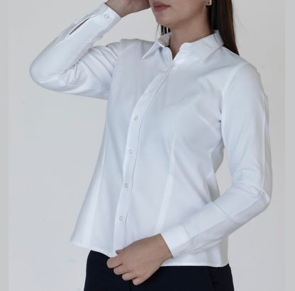 Blusa Manga Larga Modelo - Oxford Hindú Blanco