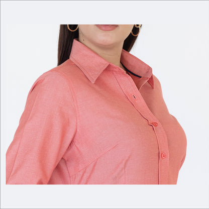Blusa Manga Larga Modelo - Oxford Hindú Coral