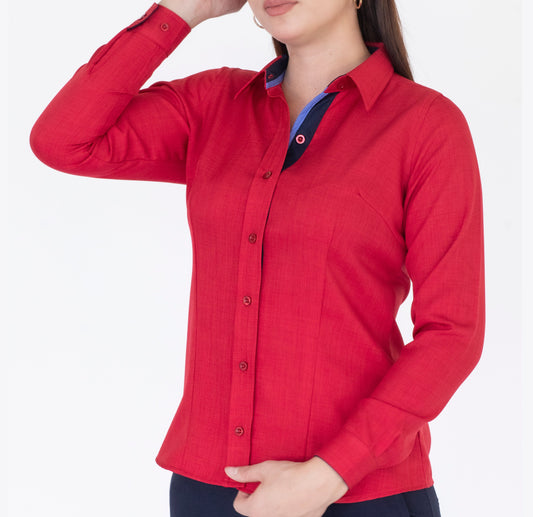 Blusa Manga Larga Modelo - Shila Rojo