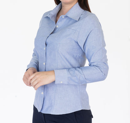 Blusa Manga Larga Modelo - 100 Azul Oxford