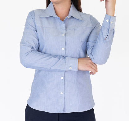 Blusa Manga Larga Modelo - 100 Azul Oxford