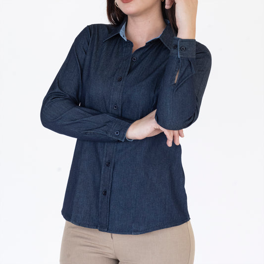 Blusa Manga Larga Modelo - Mezclilla Delgada