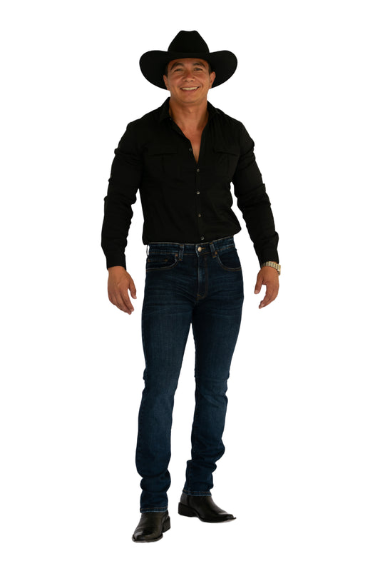 Pantalón De Mezclilla Stone Hombre - Corte Recto Blue Stone