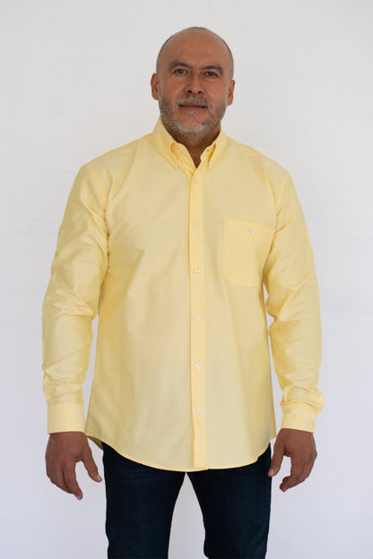 Camisa Hombre Moda Juvenil Oxford Corte Amplio