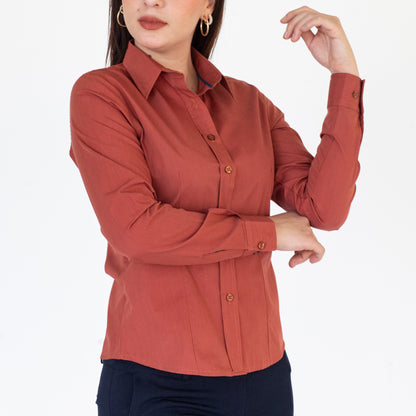 Blusa Manga Larga Modelo - Toscana 02 Ladrillo
