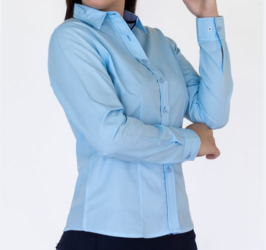 Blusa Manga Larga Modelo - Pique Glow Azul