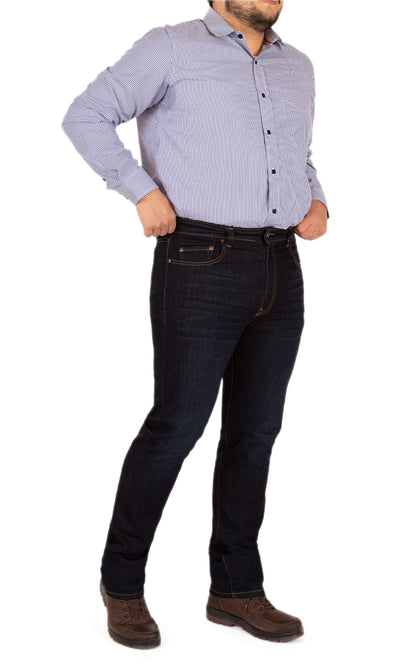 Pantalón De Mezclilla Lavado y Suavizado Hombre - Corte Recto Stretch Blue Stone