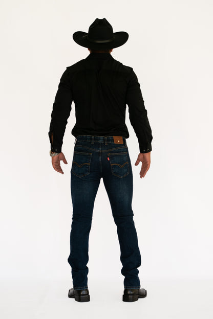 Pantalón De Mezclilla Stone Hombre - Corte Recto Blue Stone