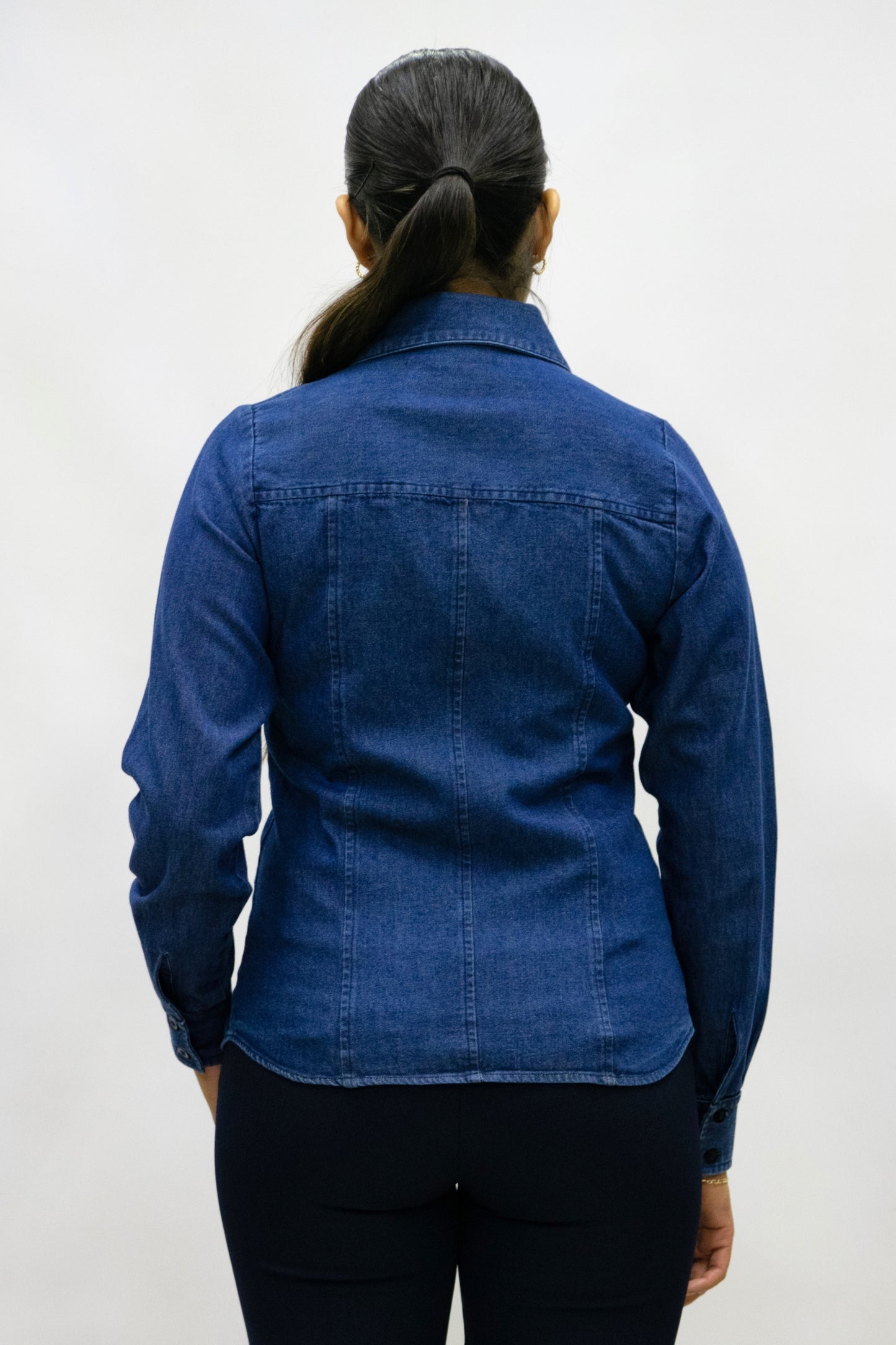 Blusa Manga Larga Modelo - Mezclilla Gruesa
