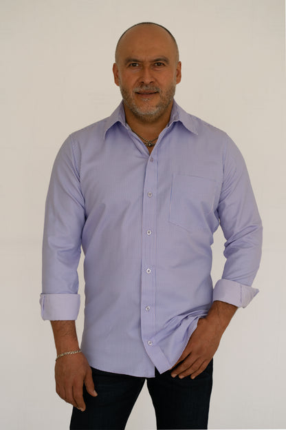 Camisa Hombre Moda Juvenil Modelo Quebec Lila