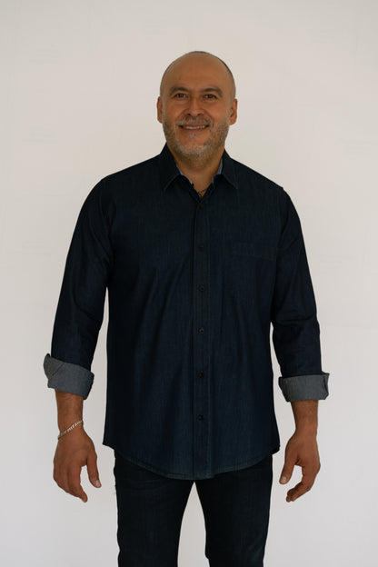 Camisa Hombre Moda Juvenil Mezclilla Delgada