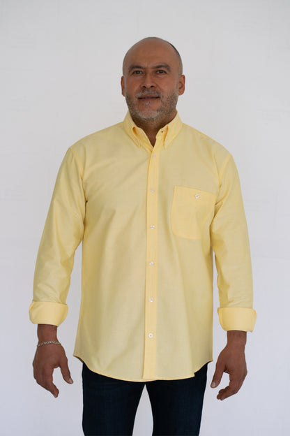 Camisa Hombre Moda Juvenil Oxford Corte Amplio