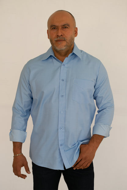Camisa Hombre Moda Juvenil Modelo Quebec Azul