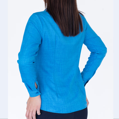 Blusa Manga Larga Modelo - Shila Turquesa